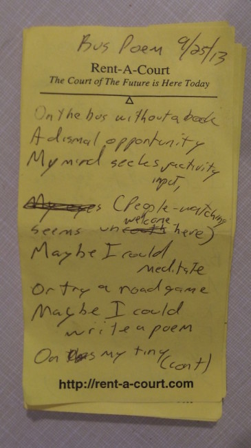 "Bus Poem" first draft